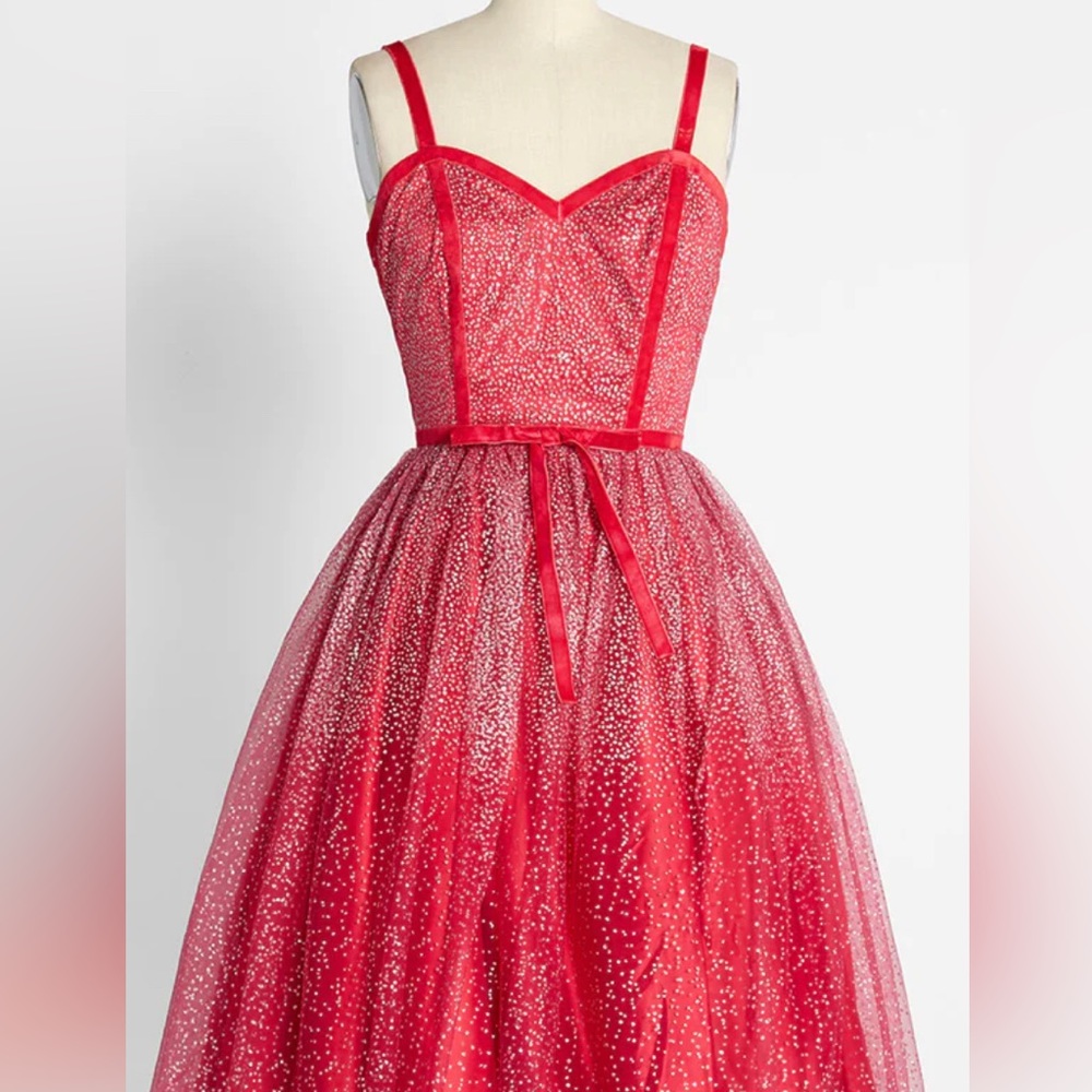ModCloth x Collectif Haute Holiday Party Swing Dress UK 12 / M / 8